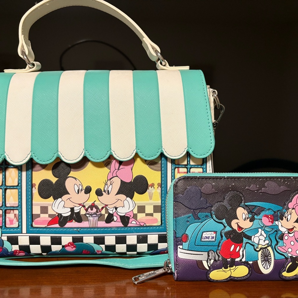Lougrfly datenight mickey cross body and wallet